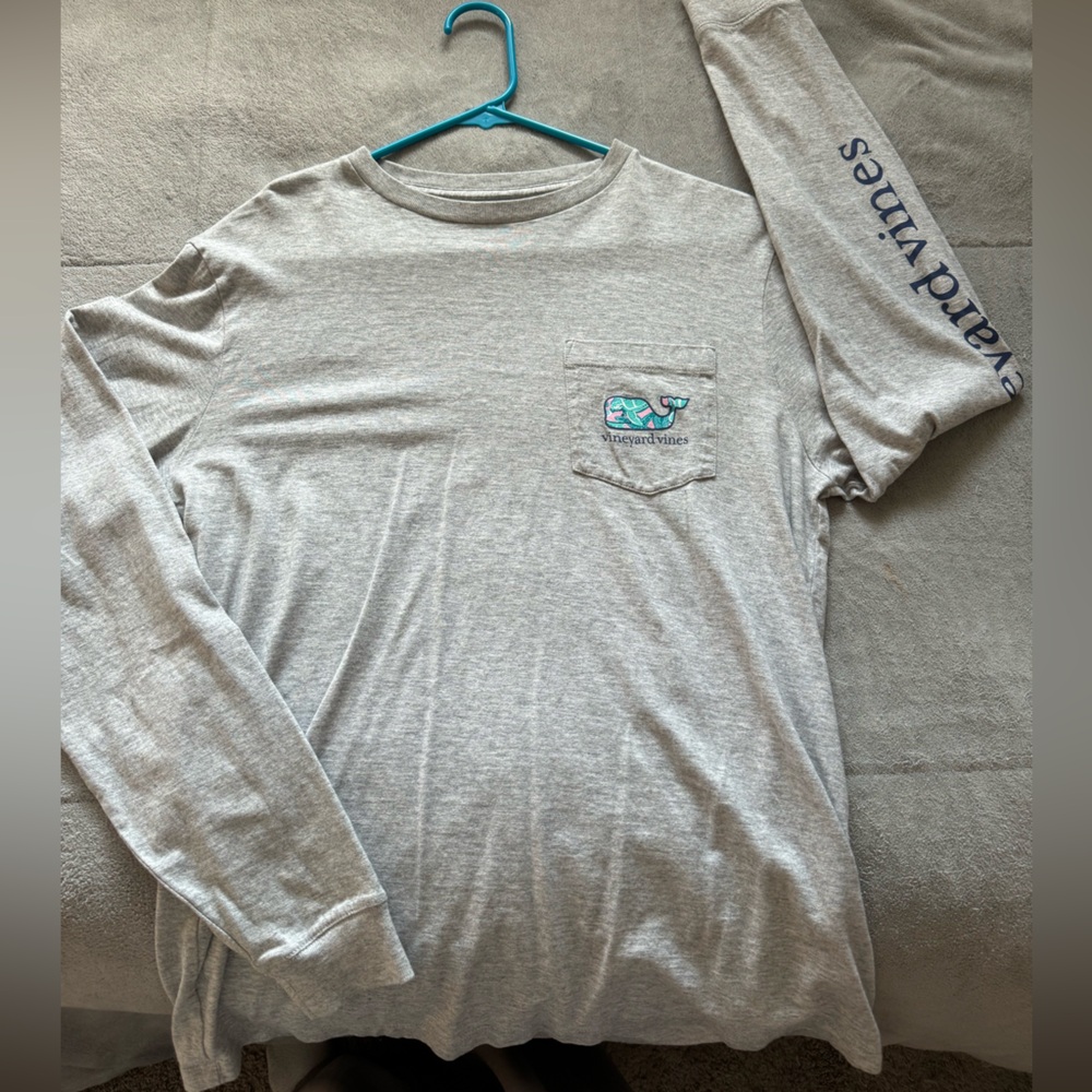 Vineyard Vines Heather Gray Long Sleeve Tee